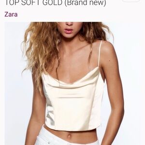 Zara Women's Gold Satin Camisole